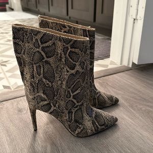 snakeskin booties